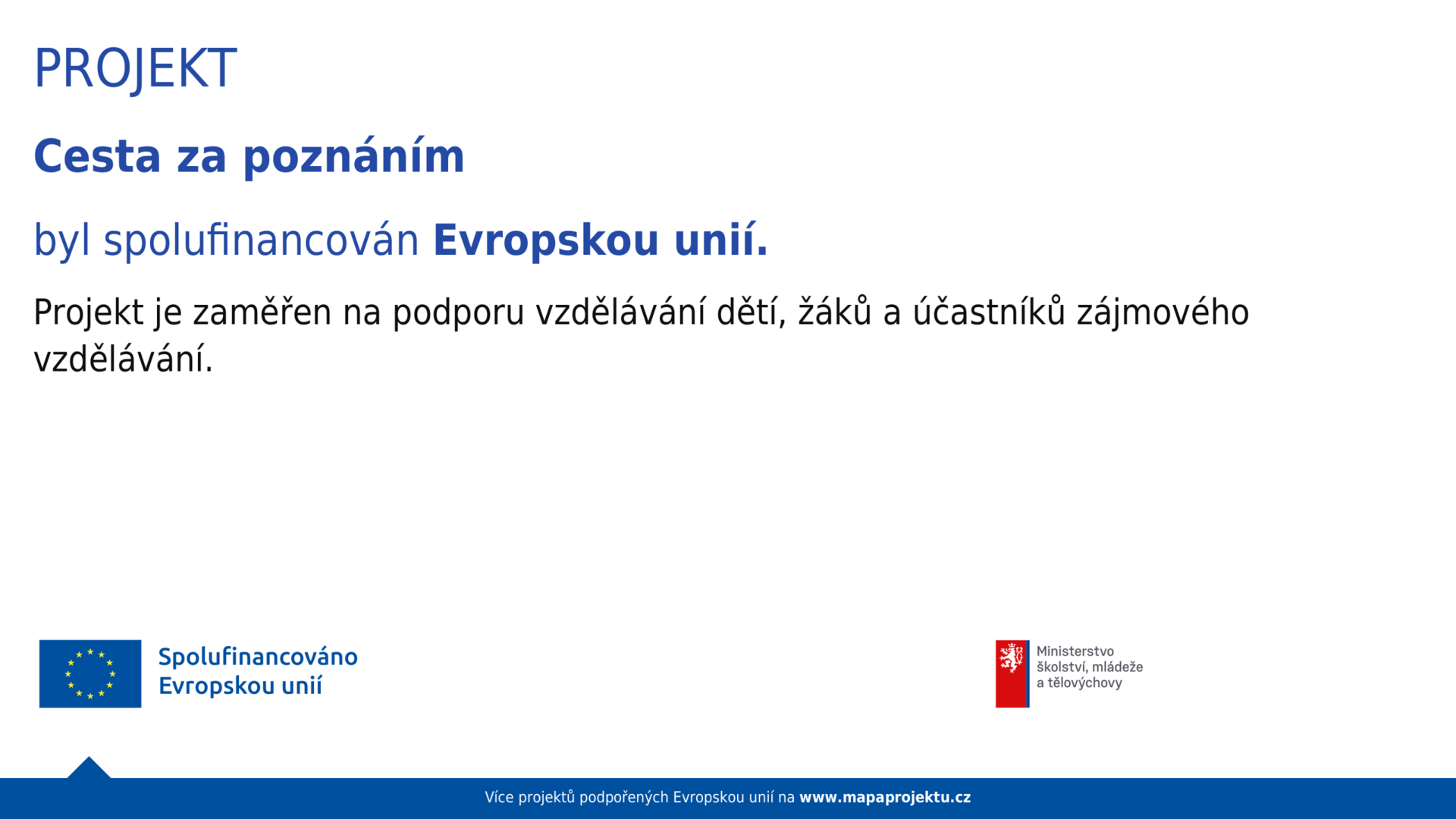 Projekt Cesta za poznáním